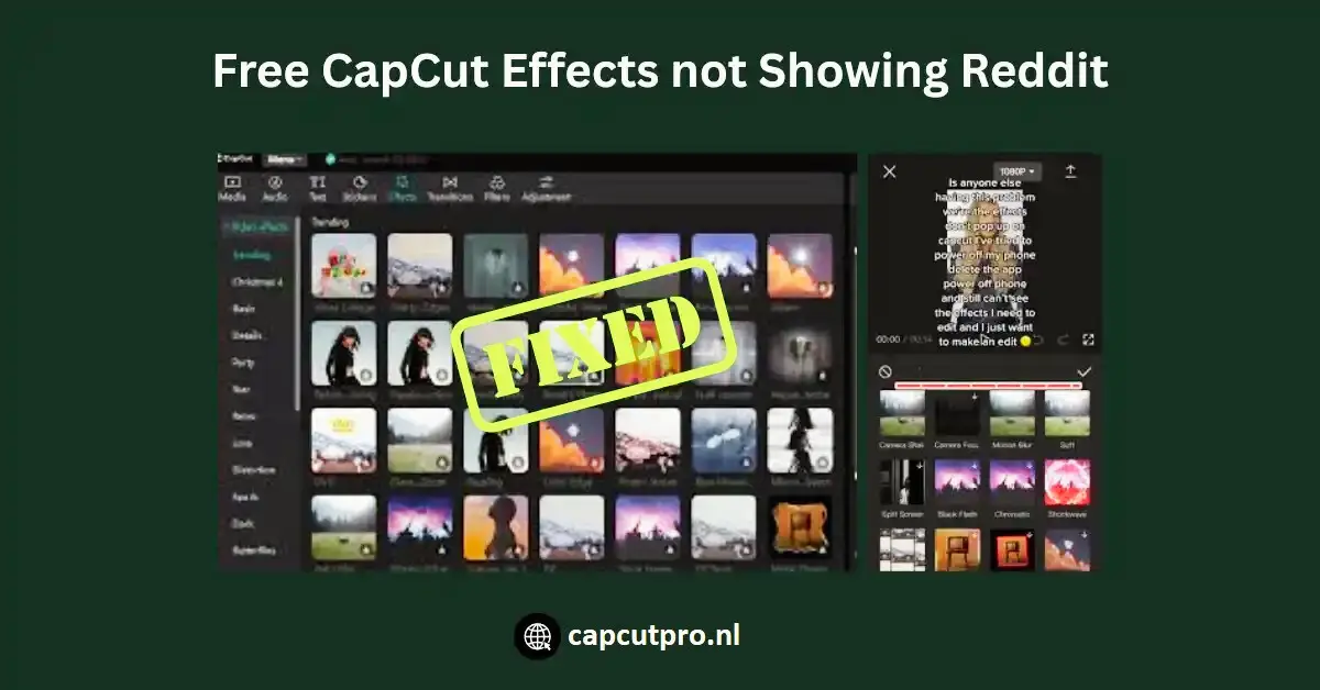 Free CapCut Effects Not Showing Reddit
