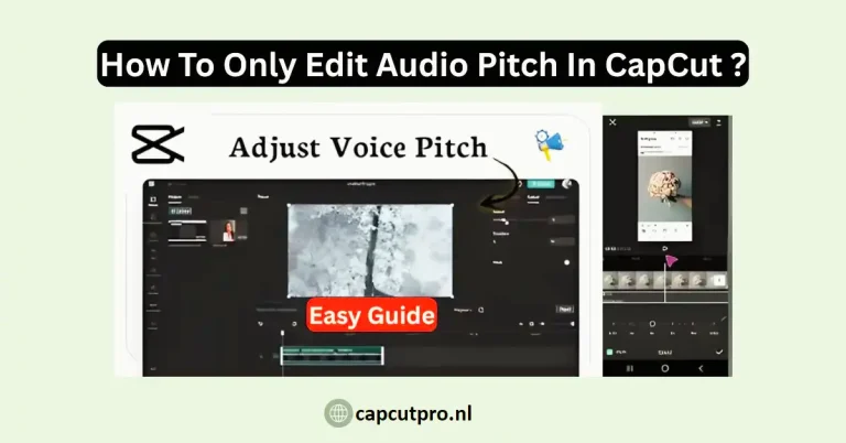 How To Only Edit Audio Pitch In CapCut
